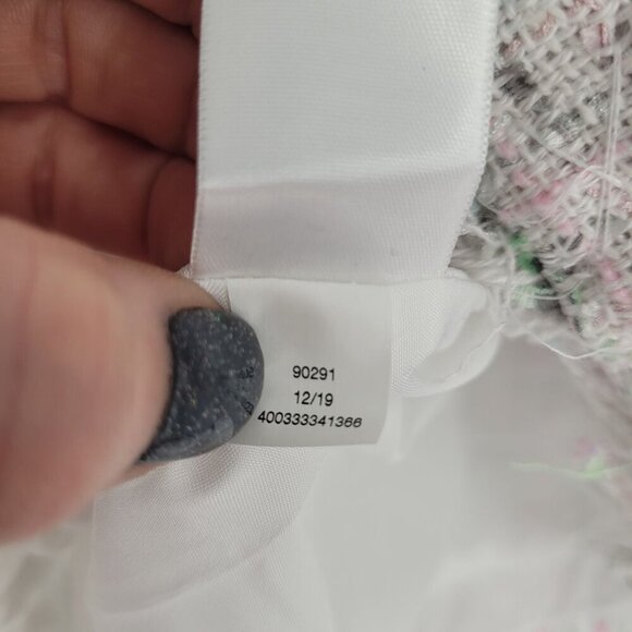 Elle womens 14 white pastel pink blue speckled knit tweed pencil mini skirt - Picture 5 of 9